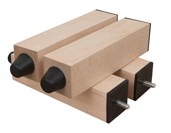 Platform Legs / Risers - Solid Hardwood - 1½" x 1½" - w/ Viscoelastic Damping Pad (Set of 4)