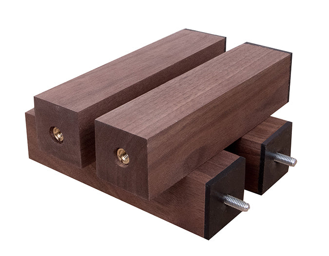 Platform Legs / Risers - Solid Hardwood - 1½" x 1½" - w/ Viscoelastic Damping Pad (Set of 4)