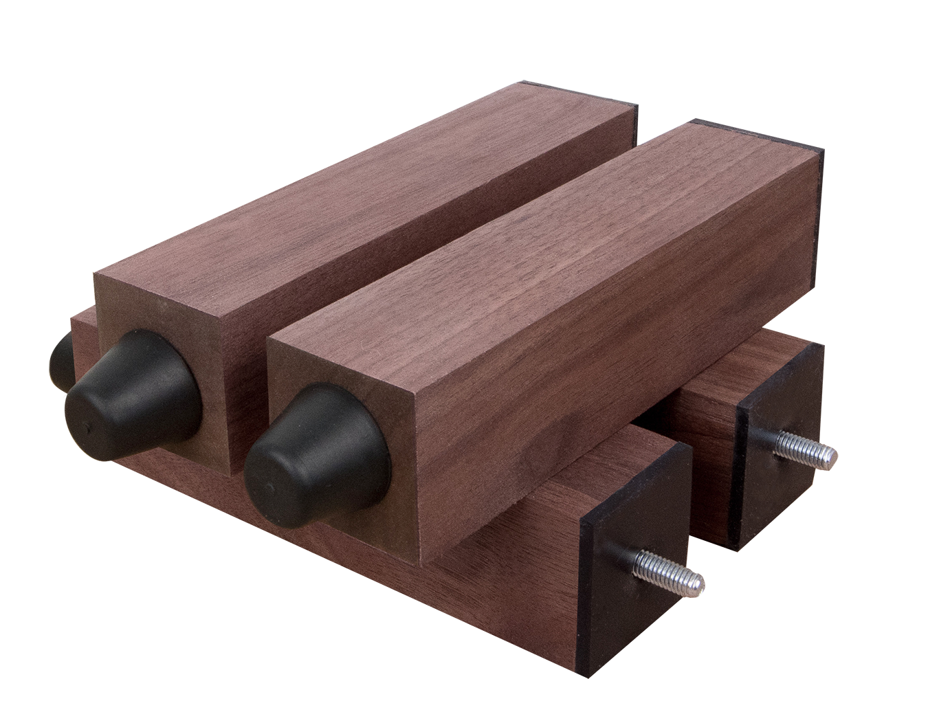 Solid Walnut Edge-Grain Audio Platforms w/ M6 or M8 Threaded Brass Inserts - 1¾" Thick