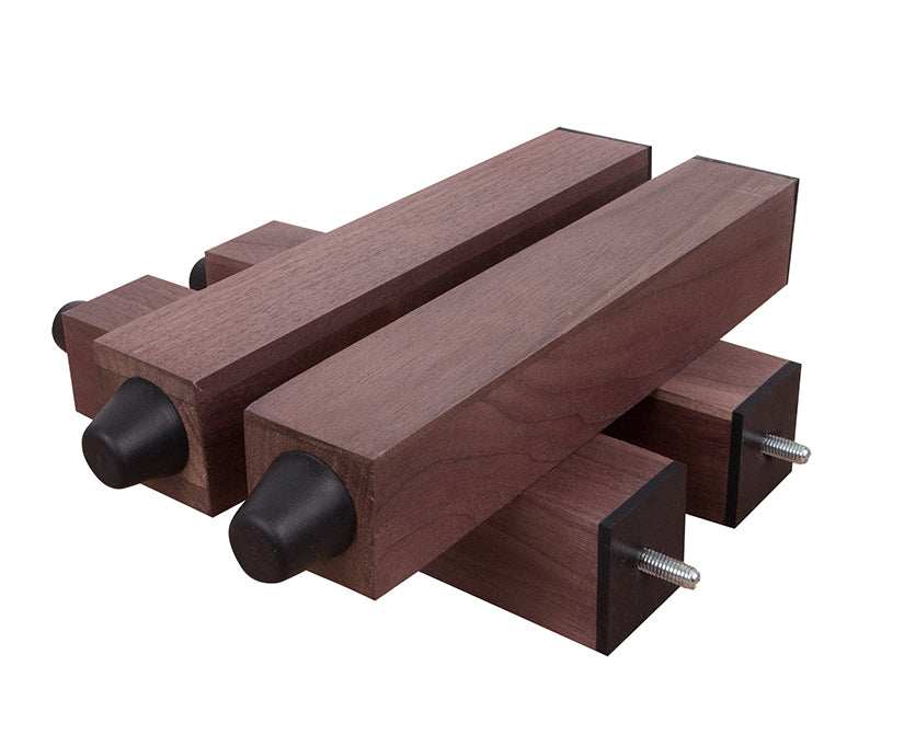 Platform Legs / Risers - Solid Hardwood - 1½" x 1½" - w/ Viscoelastic Damping Pad (Set of 4)