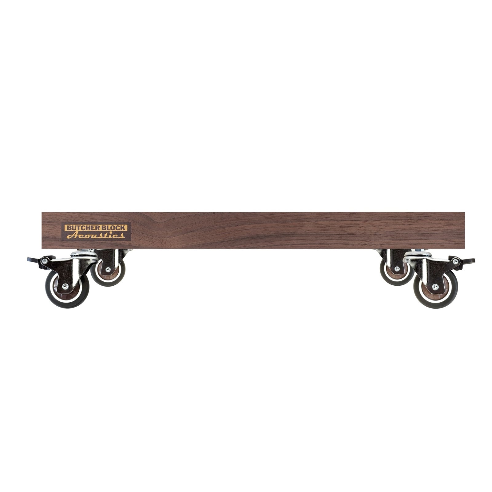 Mobile Audio Stands - Solid Walnut Platforms with 2" TPE Swivel Stem Casters