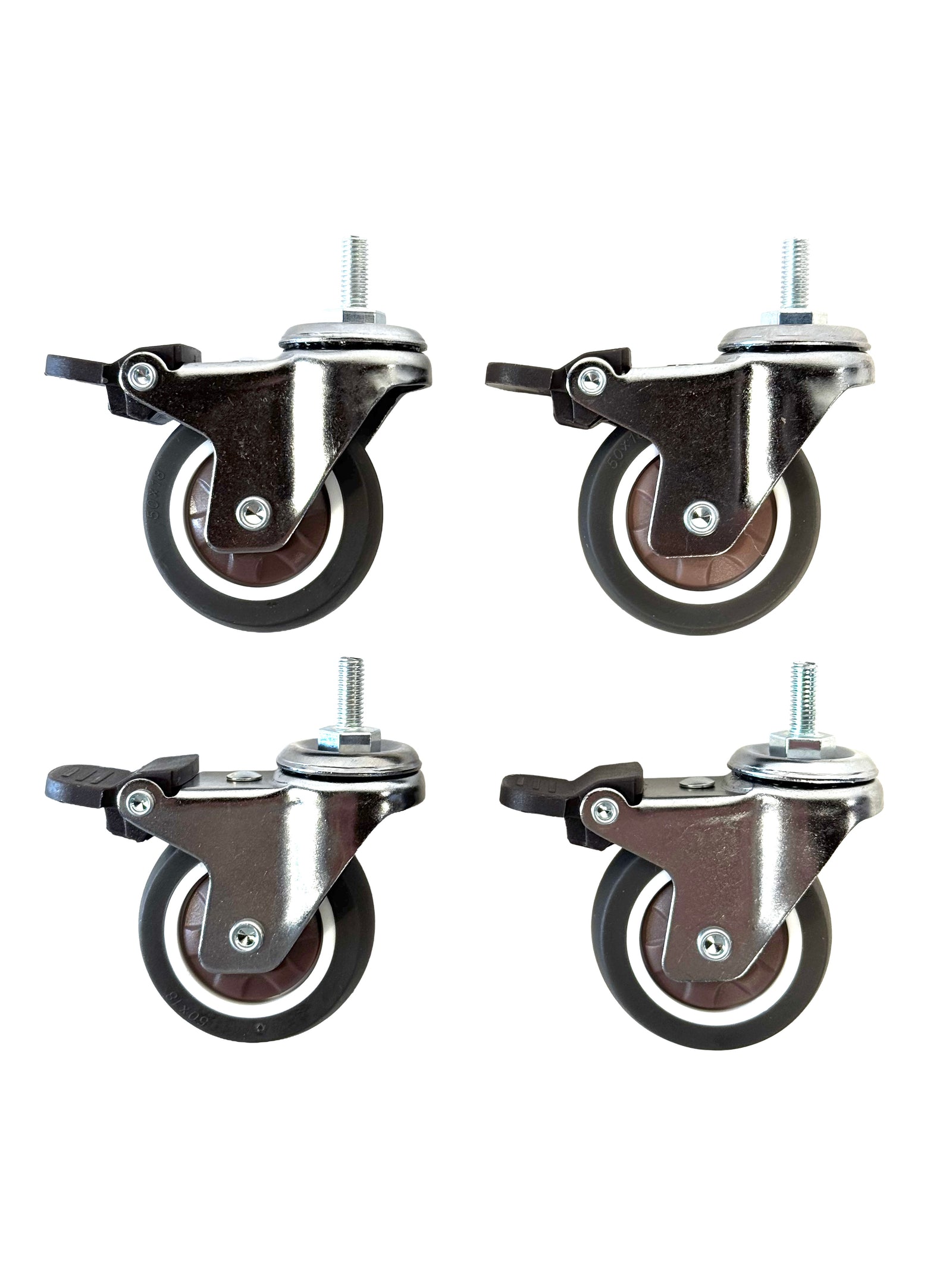 Mobile Audio Stands - Solid Maple Platforms with 2" TPE Swivel Stem Casters