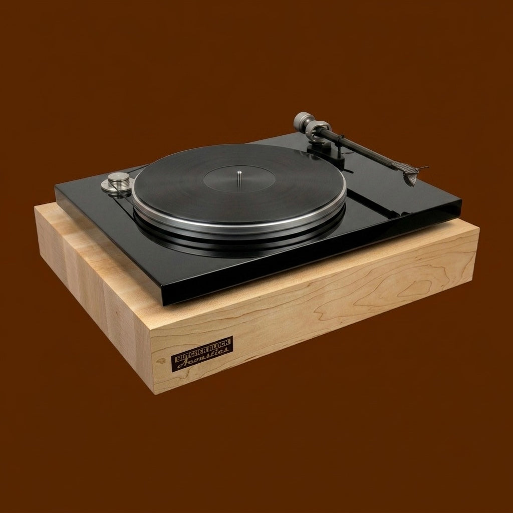 Solid Maple Edge-Grain Audio Platforms w/ M6 or M8 Threaded Brass Inserts - 3" Thick
