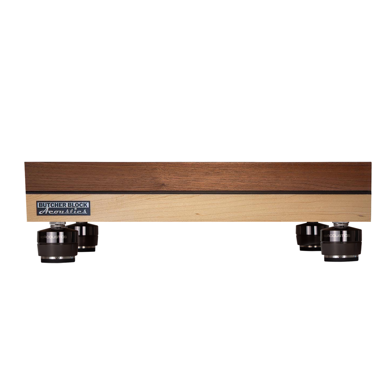 Double B Combo - Walnut | Maple Isolation Platform w/ M6 or M8 Threaded Brass Inserts - 3⅛" Thick