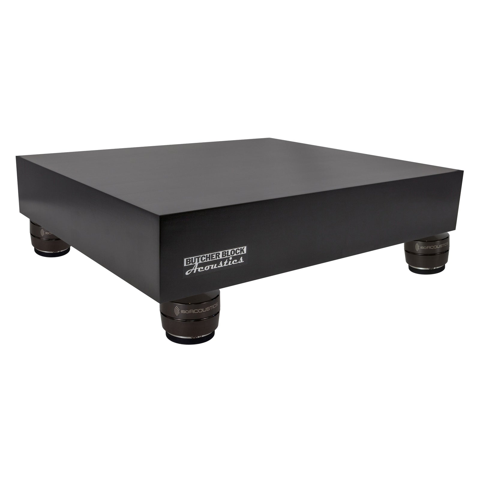 Solid Maple Edge-Grain Midnite Black - Audio Platforms w/ Threaded Brass Inserts - 3" Thick