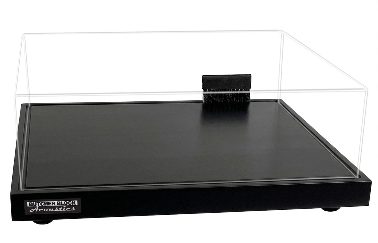 Channeled Midnite Maple Turntable Platform & Matched 6” Tall Dust Cover Set (Estimated Ship Date: 2 Weeks from Date of Order)