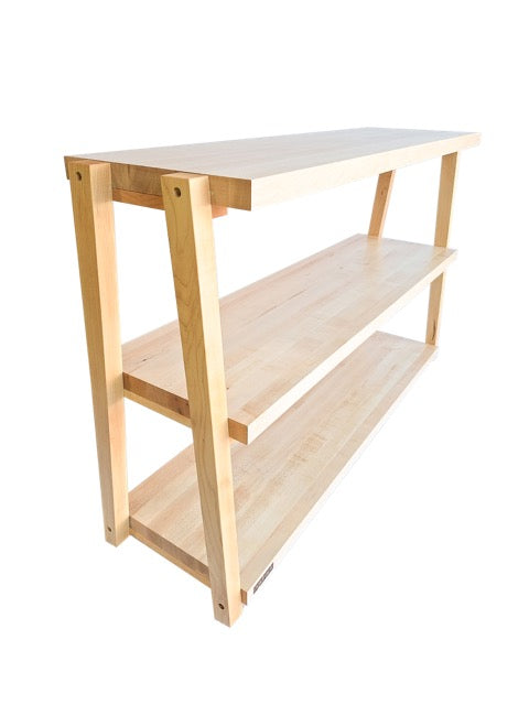 rigidrack® Record Rack - 2 Tier - 1½" Thick Solid Maple Shelves - 1½" Maple Legs