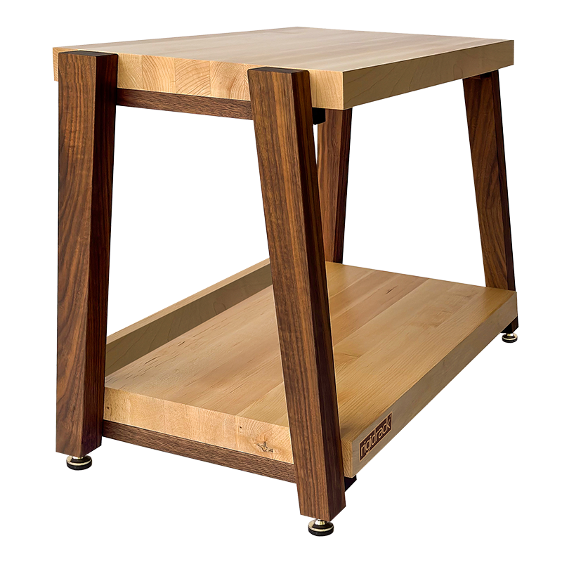 rigidrack® Record Rack - 1 Tier - 1½" Thick Solid Maple Shelves - 1½" Walnut Legs