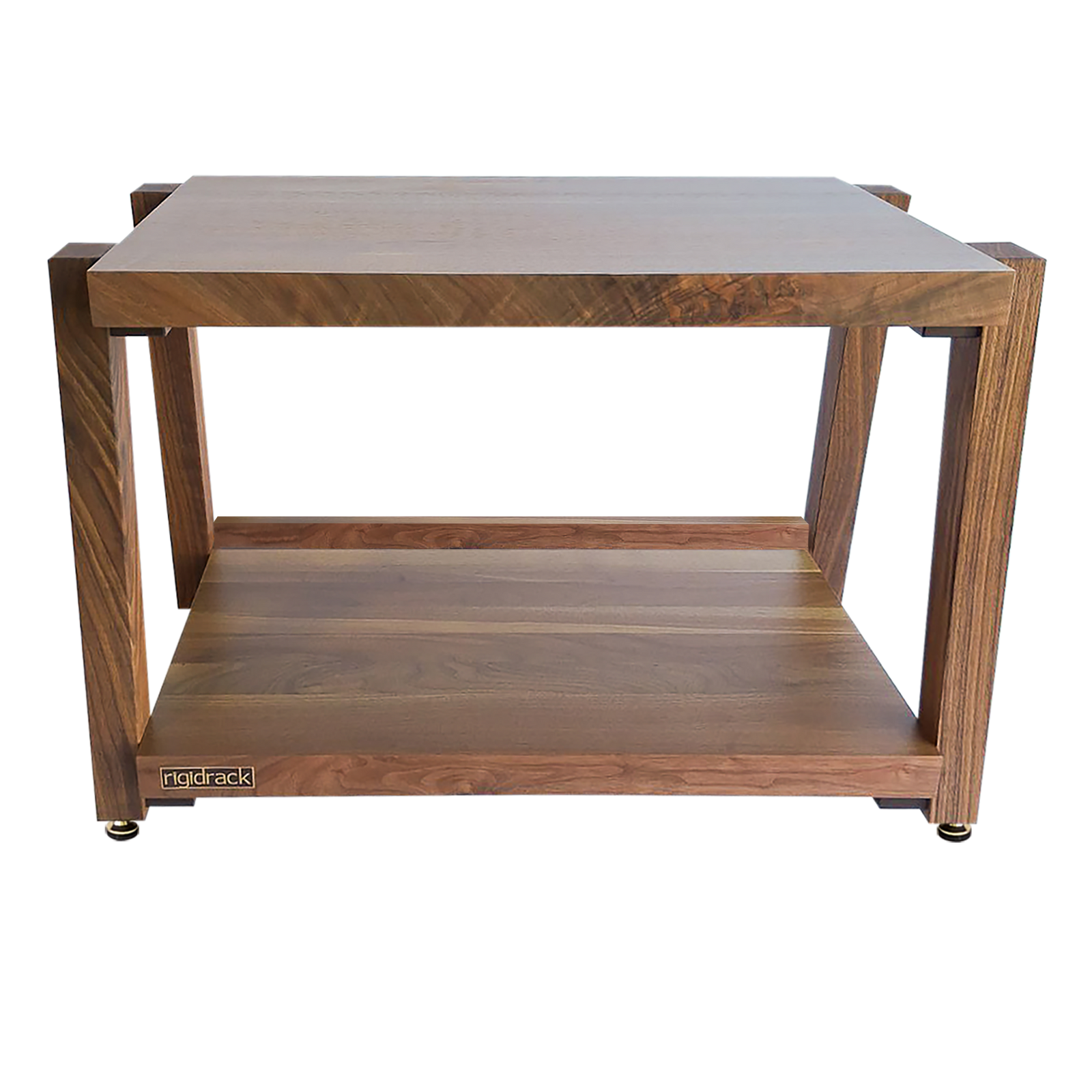rigidrack® Record Rack - 1 Tier - 1½" Thick Solid Walnut Shelves - 1½" Walnut Legs