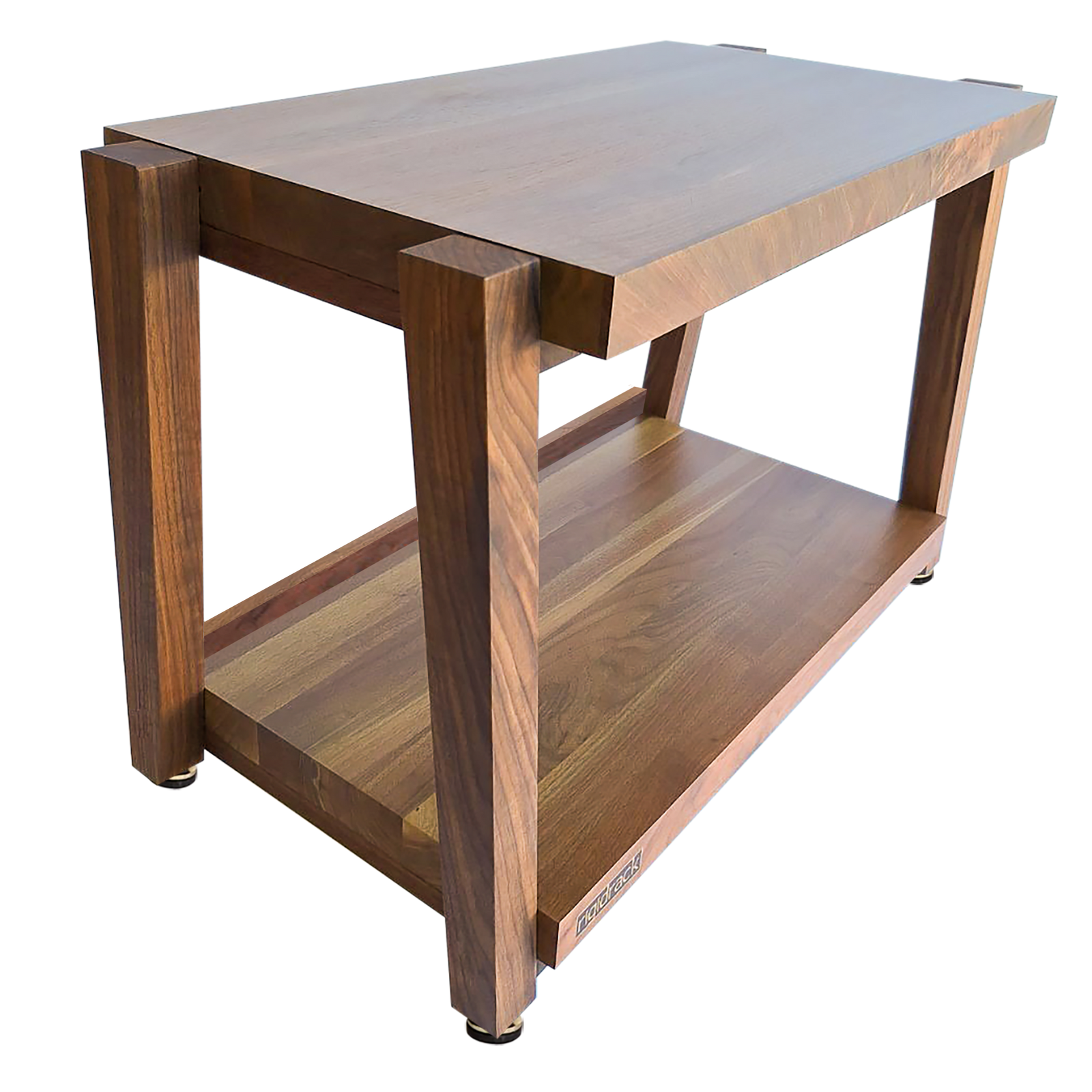 rigidrack® Record Rack - 1 Tier - 1½" Thick Solid Walnut Shelves - 1½" Walnut Legs