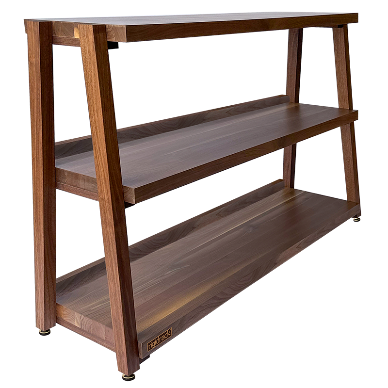 rigidrack® Record Rack - 2 Tier - 1½" Thick Solid Walnut Shelves - 1½" Walnut Legs