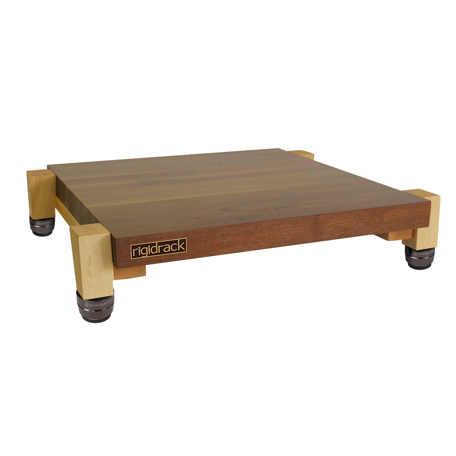 rigidstand - 1½" Thick Solid Walnut Platforms - 1½" Maple Thick Legs | IsoAcoustics GAIA Feet