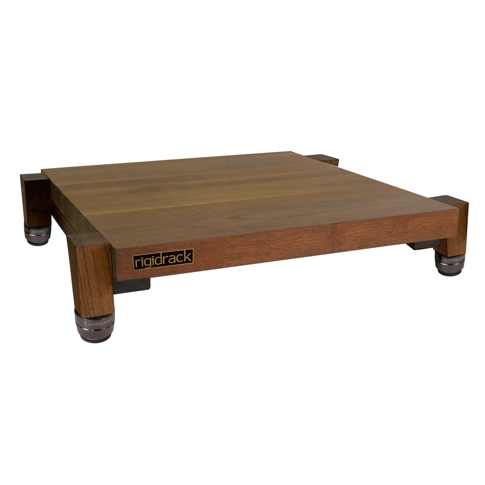rigidstand - 1½" Thick Solid Walnut Platforms - 1½" Thick Walnut Legs | IsoAcoustics GAIA Feet