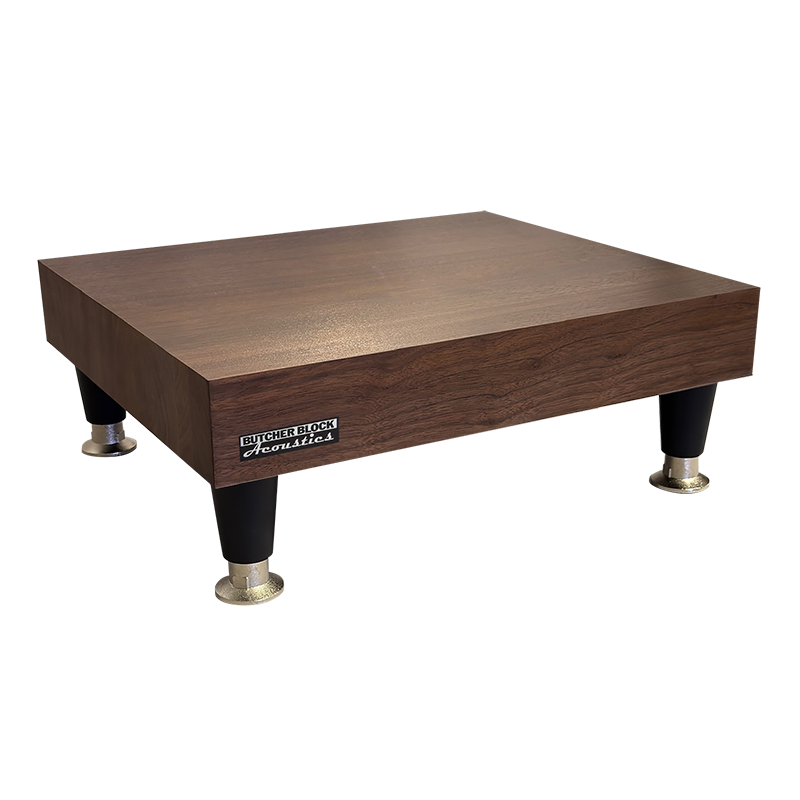Vibe-Guard™ Amp Stand – Solid 3" Thick Edge-Grain Walnut Acoustic Isolation Platform with High-Mass Decoupling Legs
