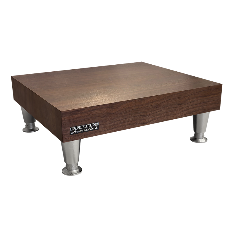Vibe-Guard™ Amp Stand – Solid 3" Thick Edge-Grain Walnut Acoustic Isolation Platform with High-Mass Decoupling Legs