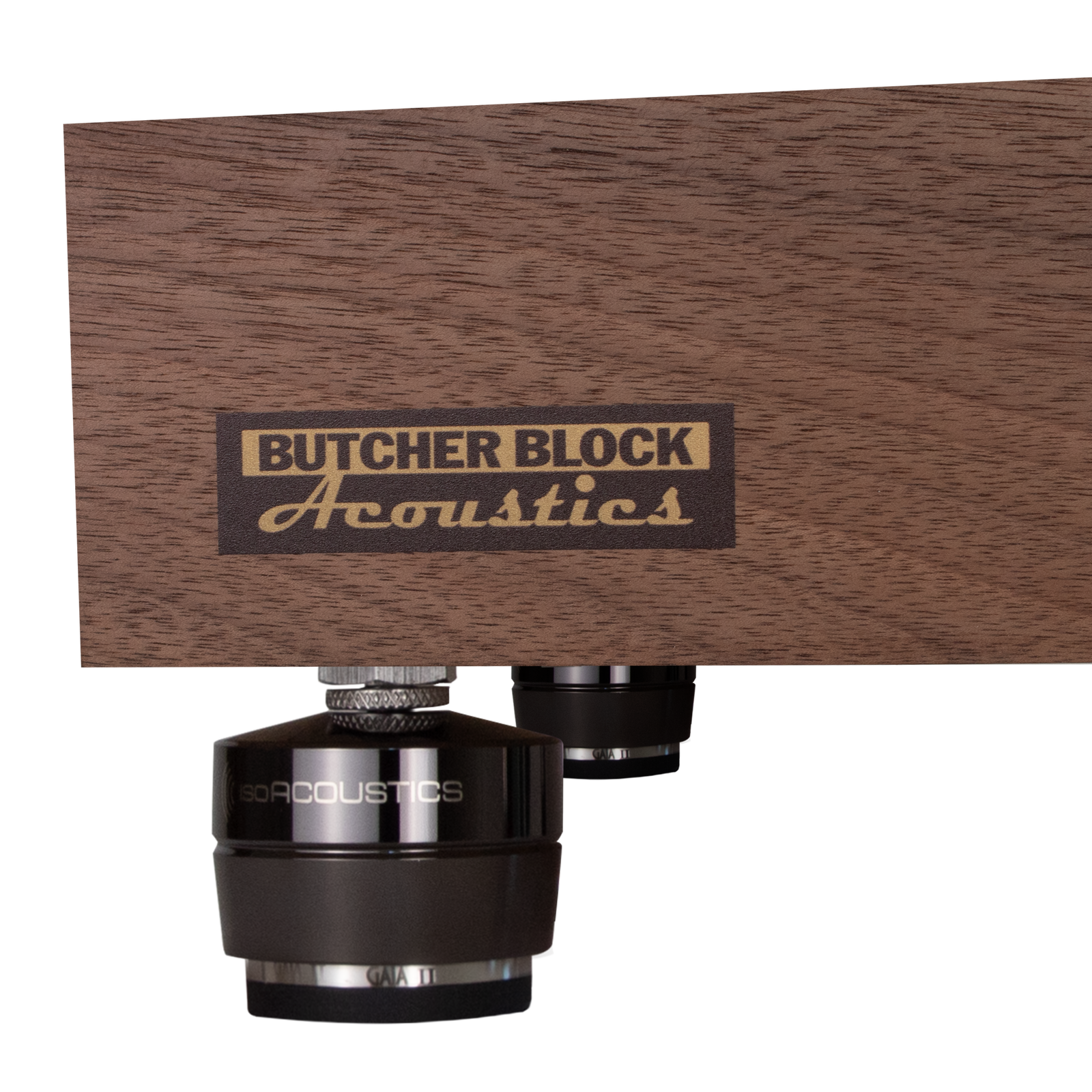 Solid Walnut Edge-Grain Audio Platforms w/ M6 or M8 Threaded Brass Inserts - 3" Thick