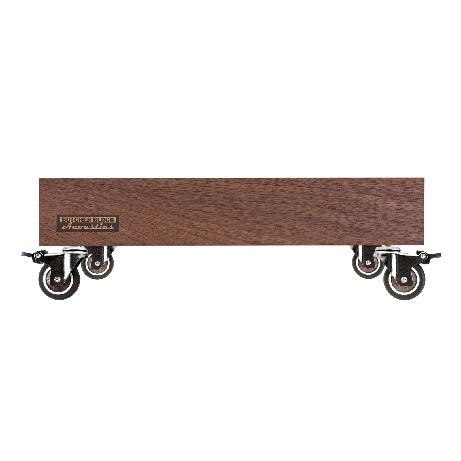 Mobile Audio Stands - Solid Walnut Platforms with 2" TPE Swivel Stem Casters