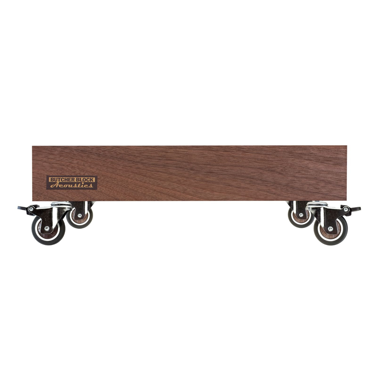 Mobile Amp Stands - Solid Walnut Platforms with 2" TPE Swivel Stem Casters