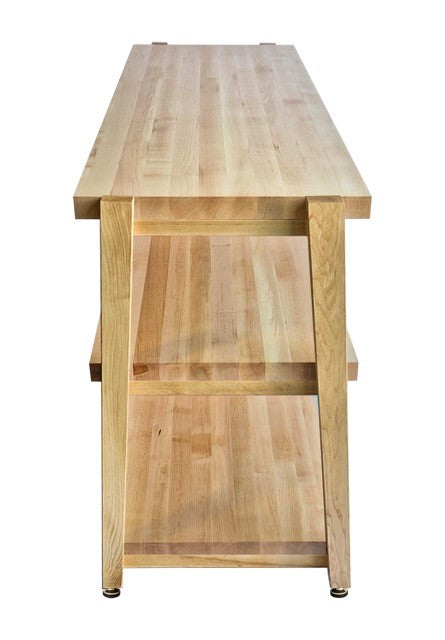 rigidrackPLUS - 3 Shelf Rack - 1½" Thick Solid Maple Shelves - 1½" Maple Legs - Extended Shelf Spacing