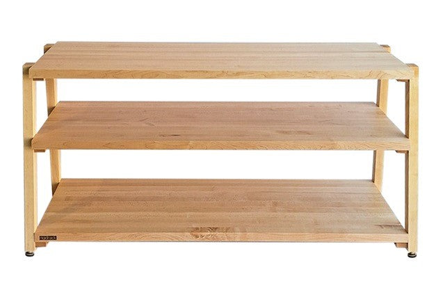 rigidrackPLUS - 3 Shelf Rack - 1½" Thick Solid Maple Shelves - 1½" Maple Legs - Extended Shelf Spacing