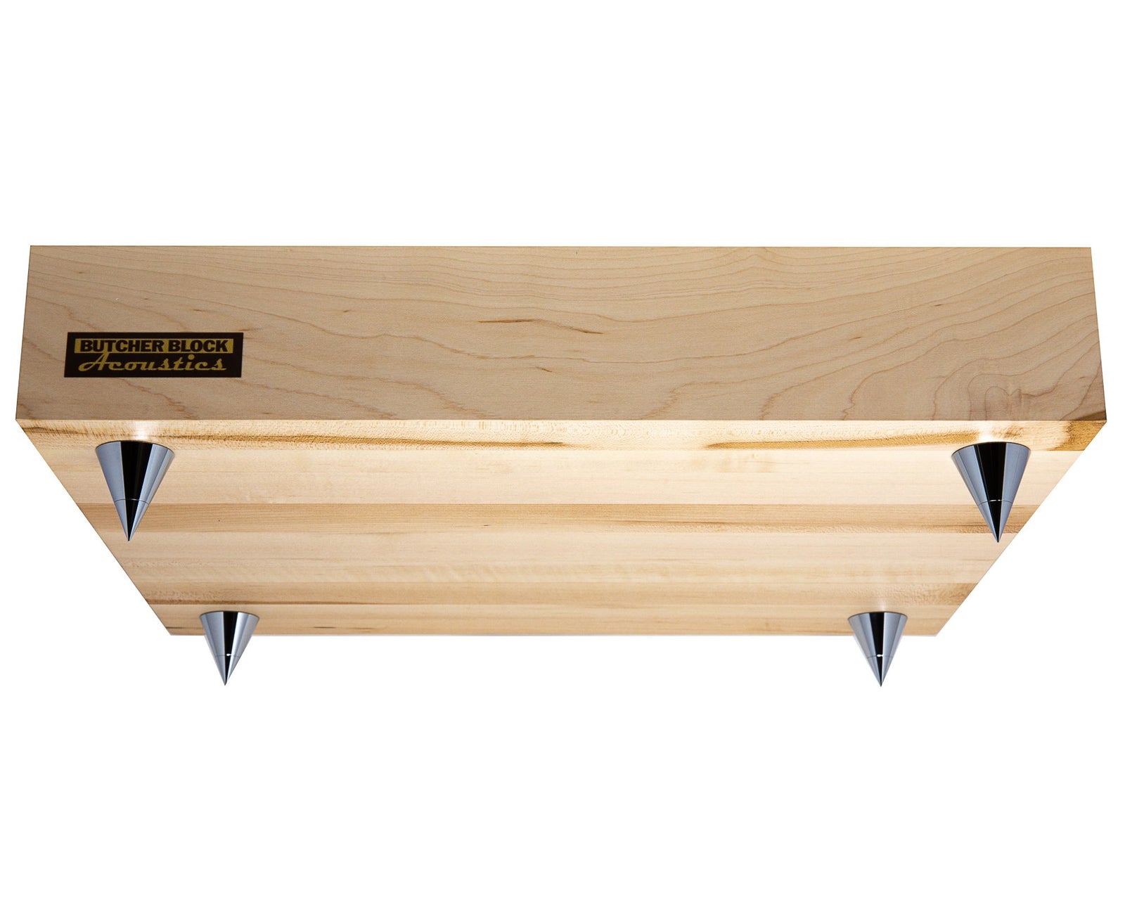 Solid Maple Edge-Grain Audio Platforms w/ M6 or M8 Threaded Brass Inserts - 3" Thick