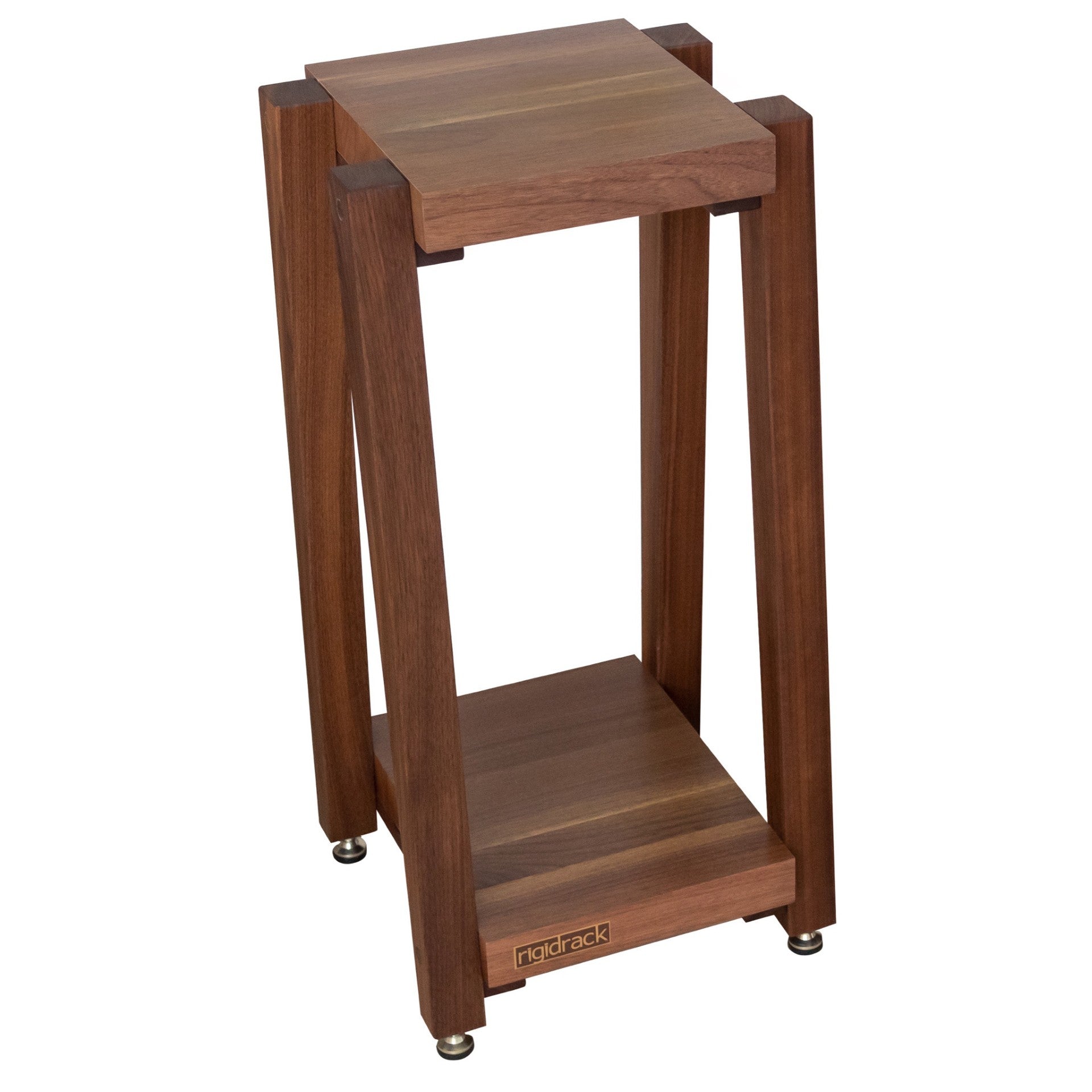 rigidrack® Speaker Stands - Walnut Shelves - Walnut Legs