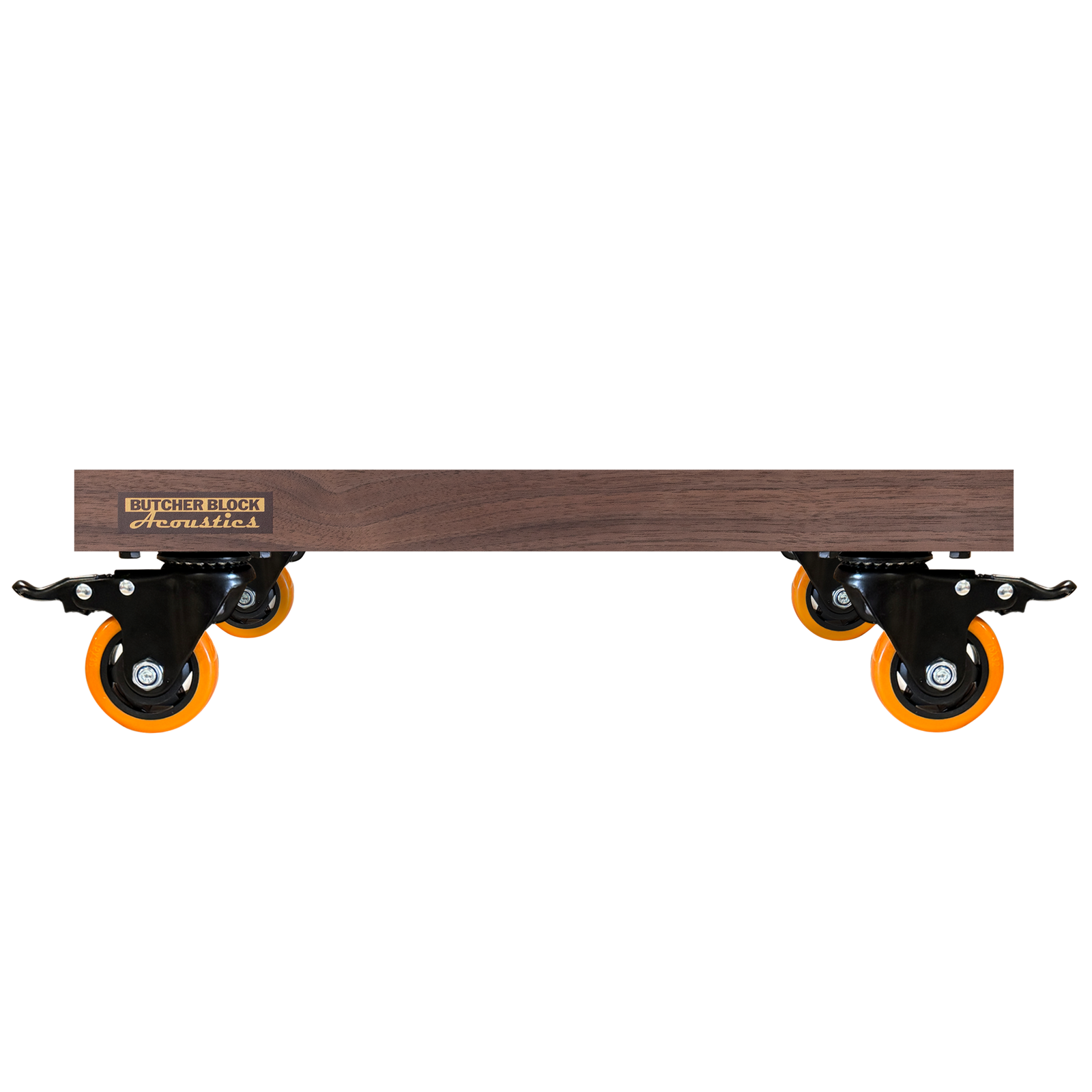 Goliath Mobile Audio Stands - Solid Walnut Platforms with 3" Polyurethane Swivel Plate Casters