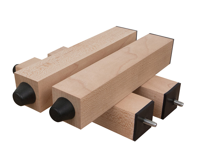 Platform Legs / Risers - Solid Hardwood - 1½" x 1½" - w/ Viscoelastic Damping Pad (Set of 4)