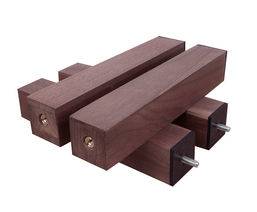 Platform Legs / Risers - Solid Hardwood - 1½" x 1½" - w/ Viscoelastic Damping Pad (Set of 4)