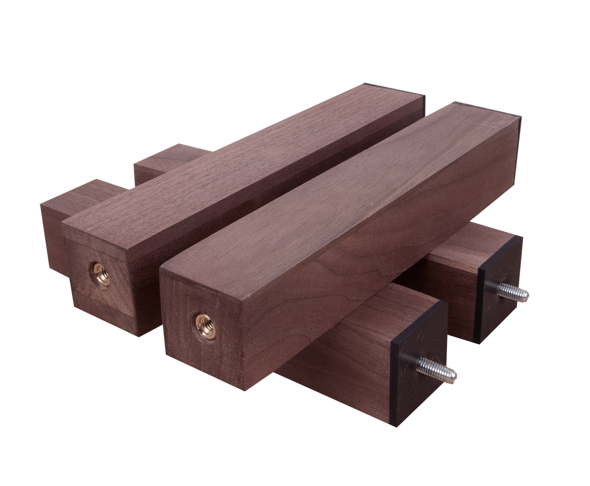 PLATFORM LEGS / RISERS - SOLID HARDWOOD - 1½&quot; x 1½&quot; - W/ VISCOELASTIC DAMPING PAD (SET OF 4) Platform Legs / Risers - Solid Hardwood - 1½&quot; x 1½&quot; - w/ Viscoelastic Damping Pad (Set of 4)