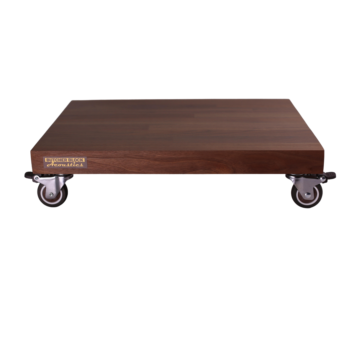 Mobile Amp Stands - Solid Walnut Platforms with 2" TPE Swivel Stem Casters