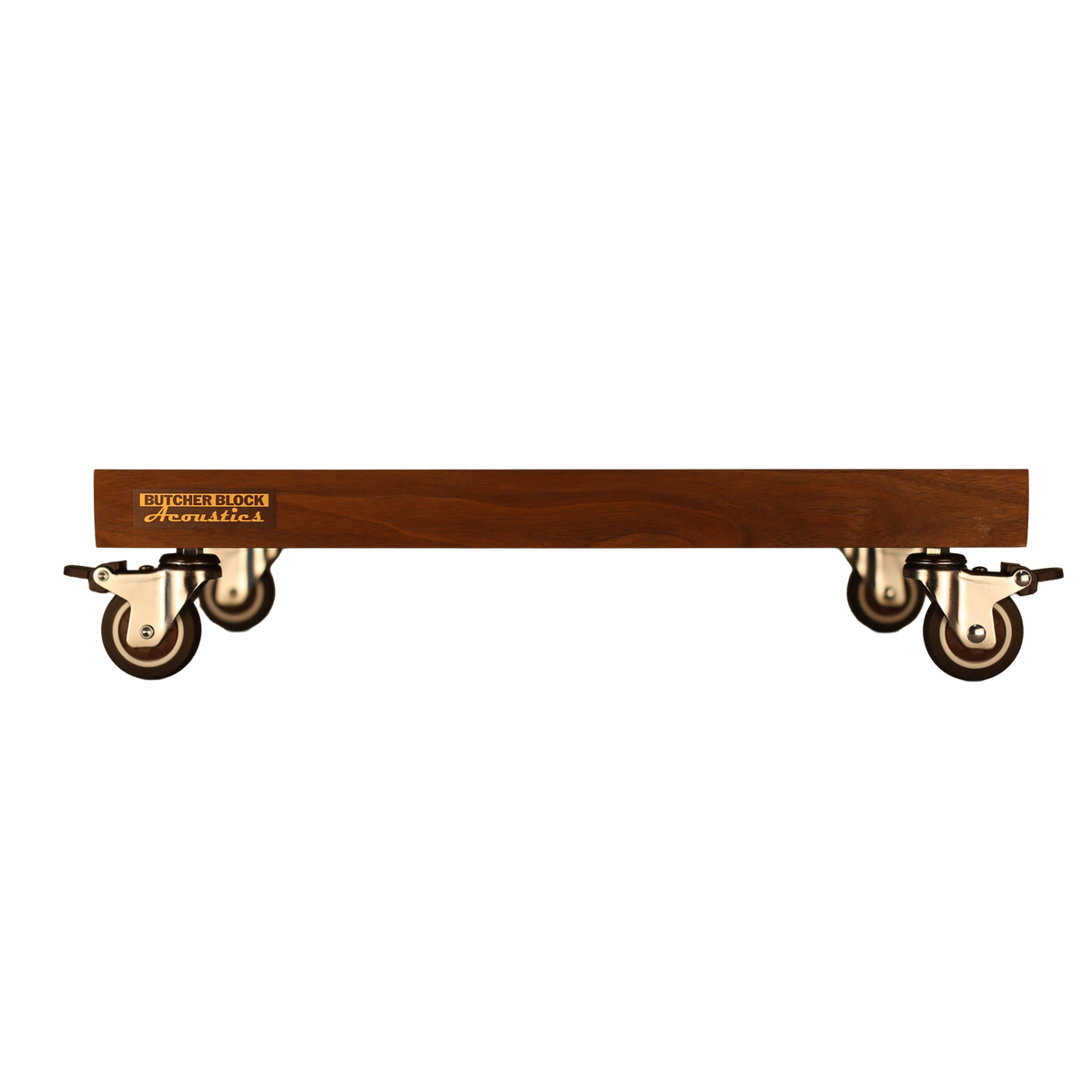 Mobile Amp Stands - Solid Walnut Platforms with 2" TPE Swivel Stem Casters
