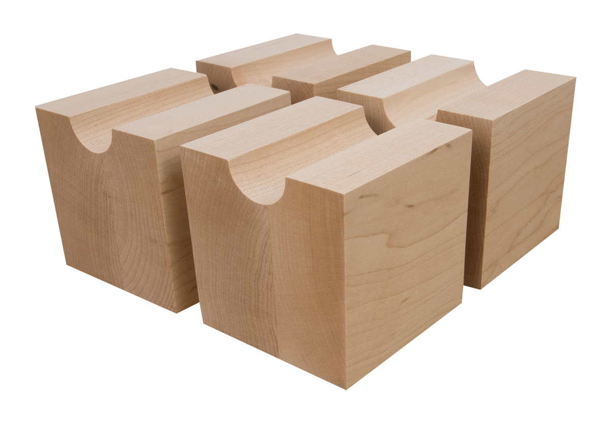 Cable Risers - Solid Hardwood - 3&quot; x 3&quot; x 3&quot; (Set of 4)
