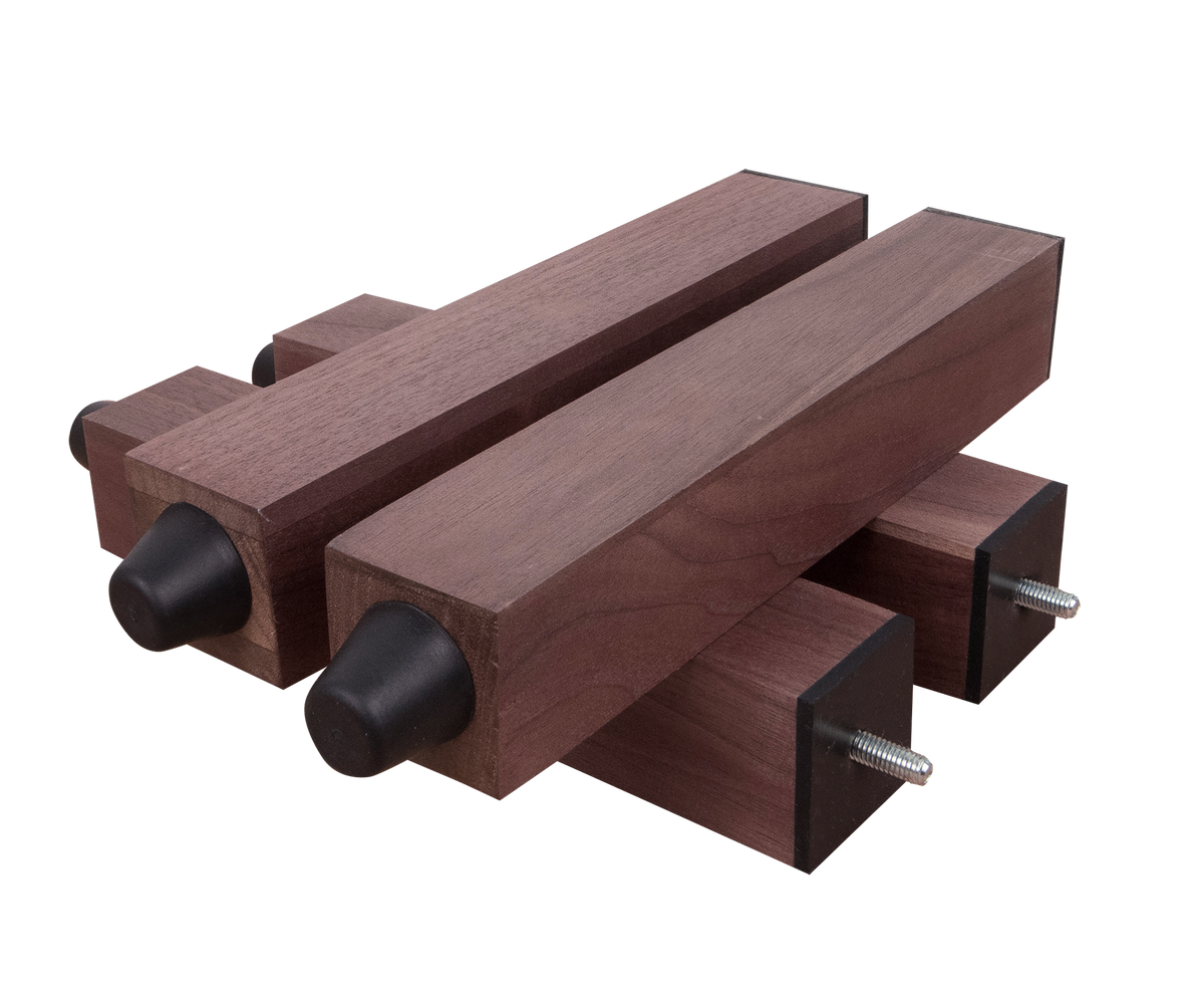 PLATFORM LEGS / RISERS - SOLID HARDWOOD - 1½&quot; x 1½&quot; - W/ VISCOELASTIC DAMPING PAD (SET OF 4) Platform Legs / Risers - Solid Hardwood - 1½&quot; x 1½&quot; - w/ Viscoelastic Damping Pad (Set of 4)