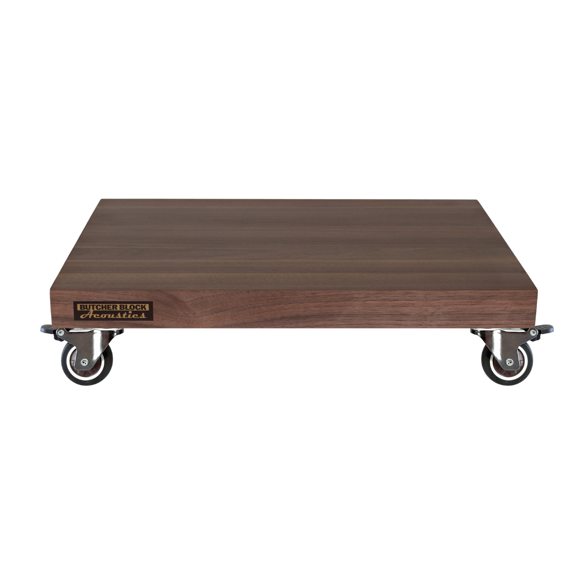 Mobile Amp Stands - Solid Walnut Platforms with 2" TPE Swivel Stem Casters