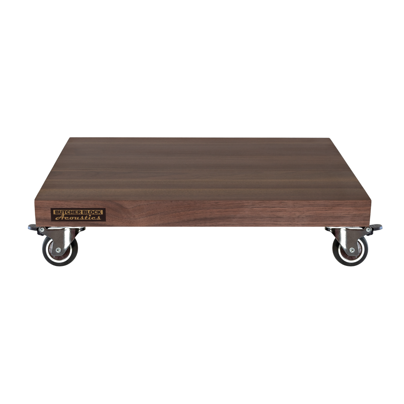 Mobile Amp Stands - Solid Walnut Platforms with 2" TPE Swivel Stem Casters