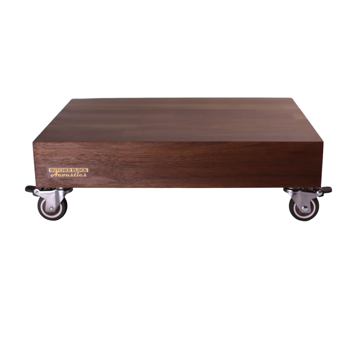 Mobile Amp Stands - Solid Walnut Platforms with 2" TPE Swivel Stem Casters