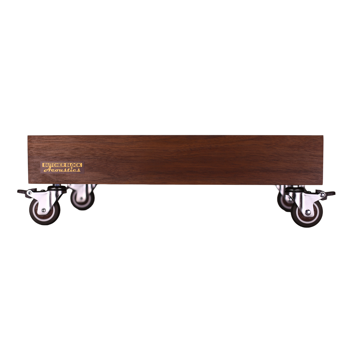Mobile Amp Stands - Solid Walnut Platforms with 2" TPE Swivel Stem Casters