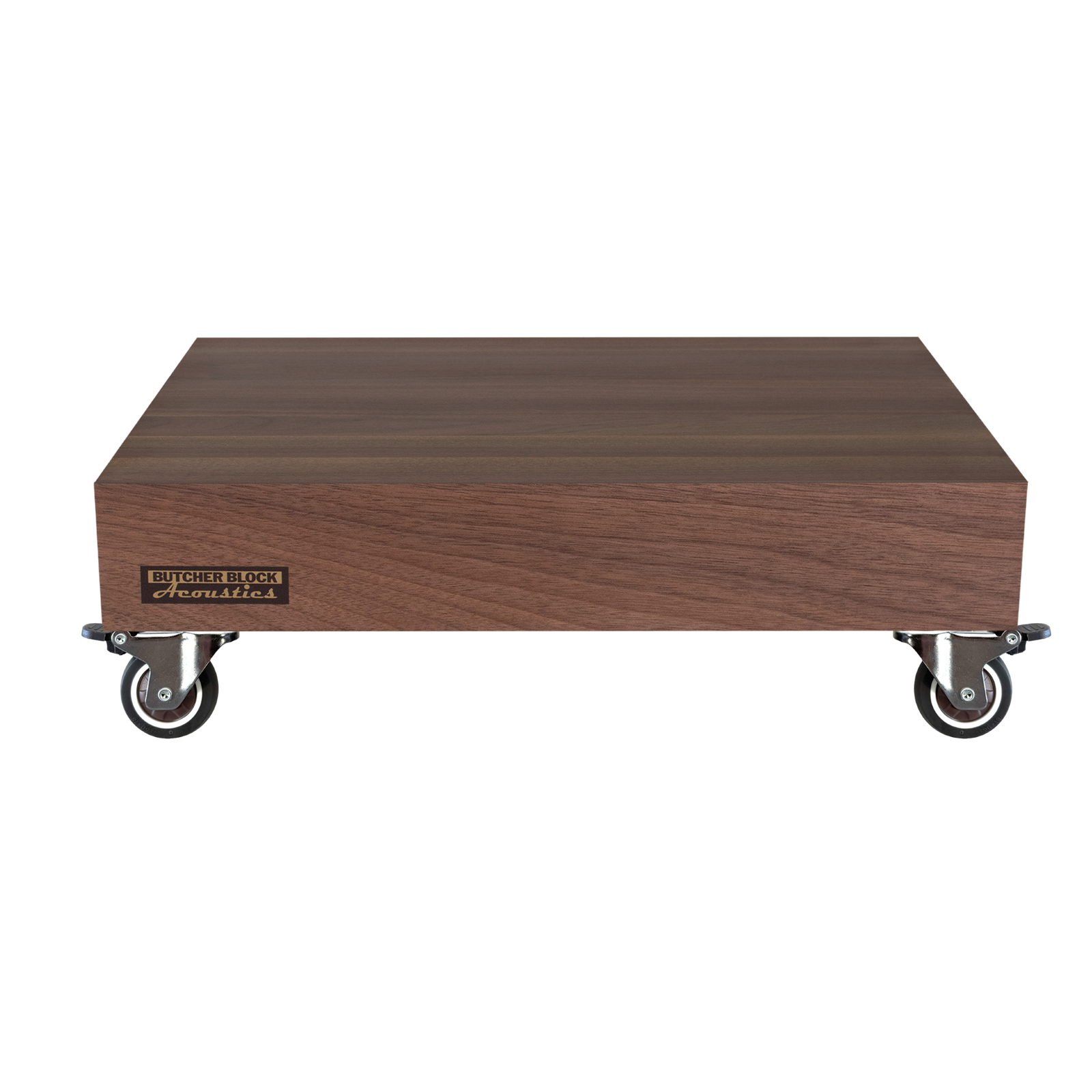 Mobile Amp Stands - Solid Walnut Platforms with 2" TPE Swivel Stem Casters