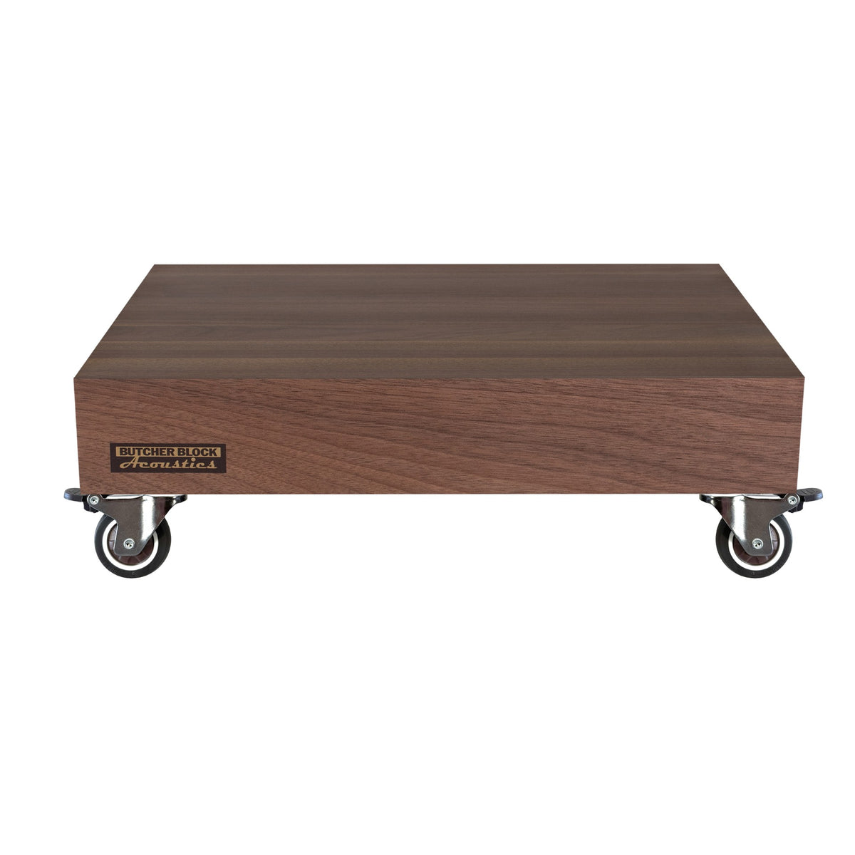 Mobile Amp Stands - Solid Walnut Platforms with 2" TPE Swivel Stem Casters