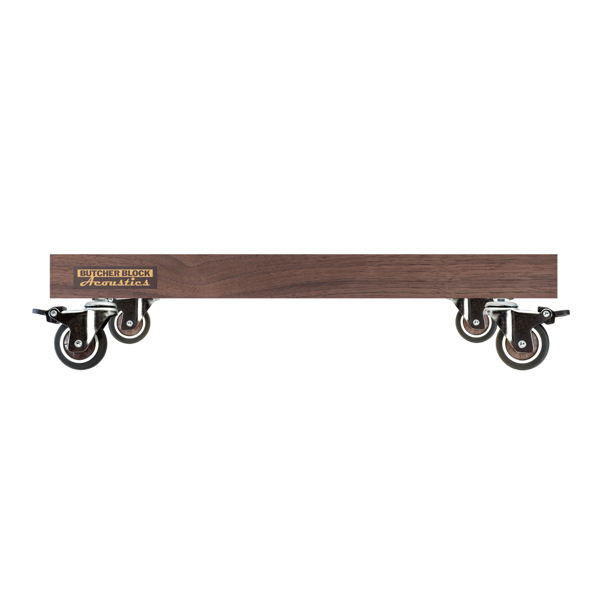 Mobile Amp Stands - Solid Walnut Platforms with 2" TPE Swivel Stem Casters