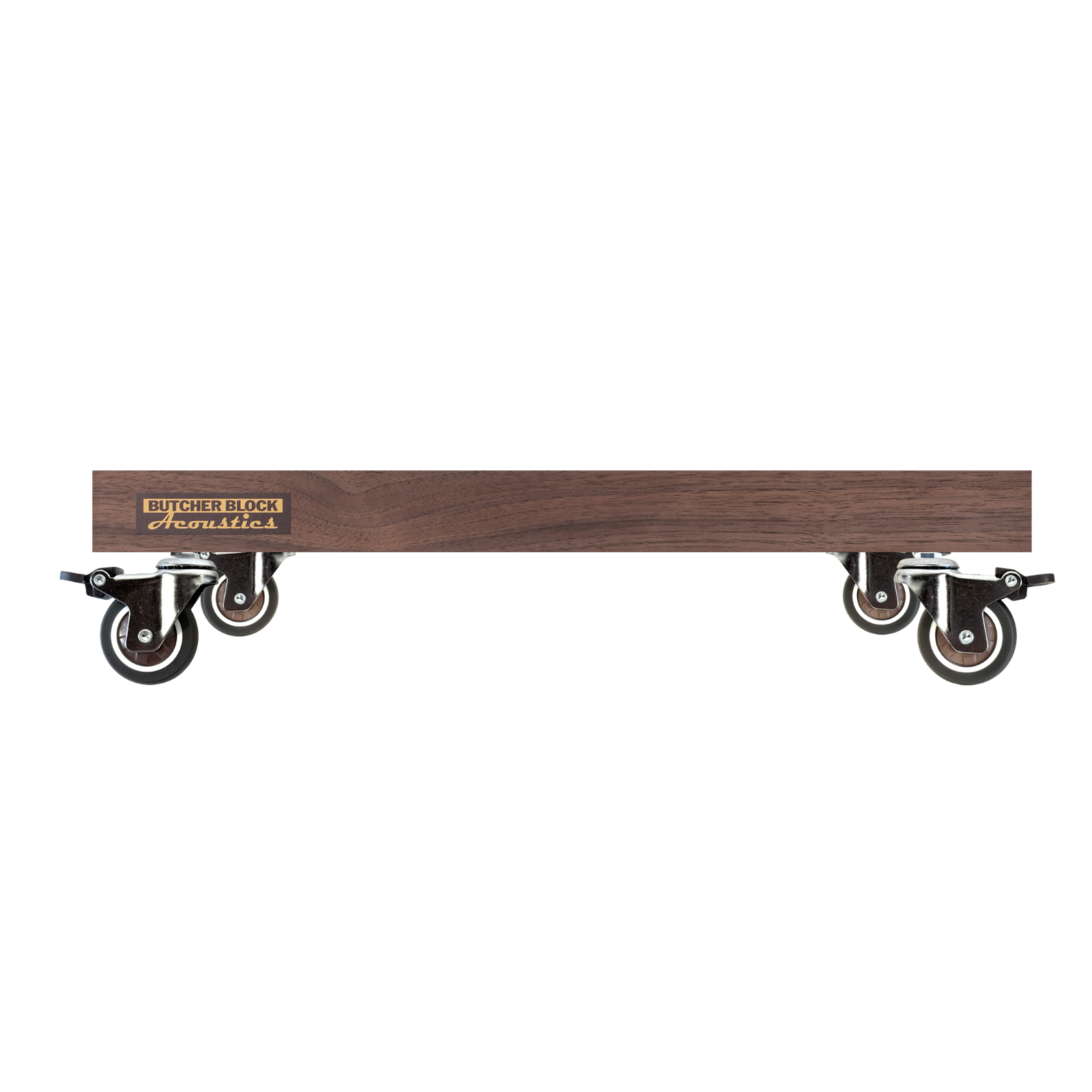 Mobile Amp Stands - Solid Walnut Platforms with 2" TPE Swivel Stem Casters