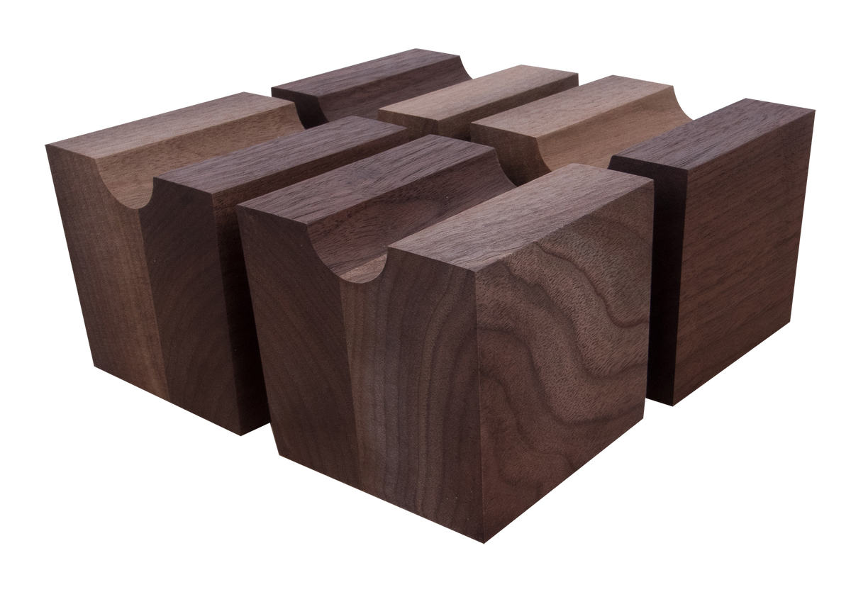 Cable Risers - Solid Hardwood - 3&quot; x 3&quot; x 3&quot; (Set of 4)