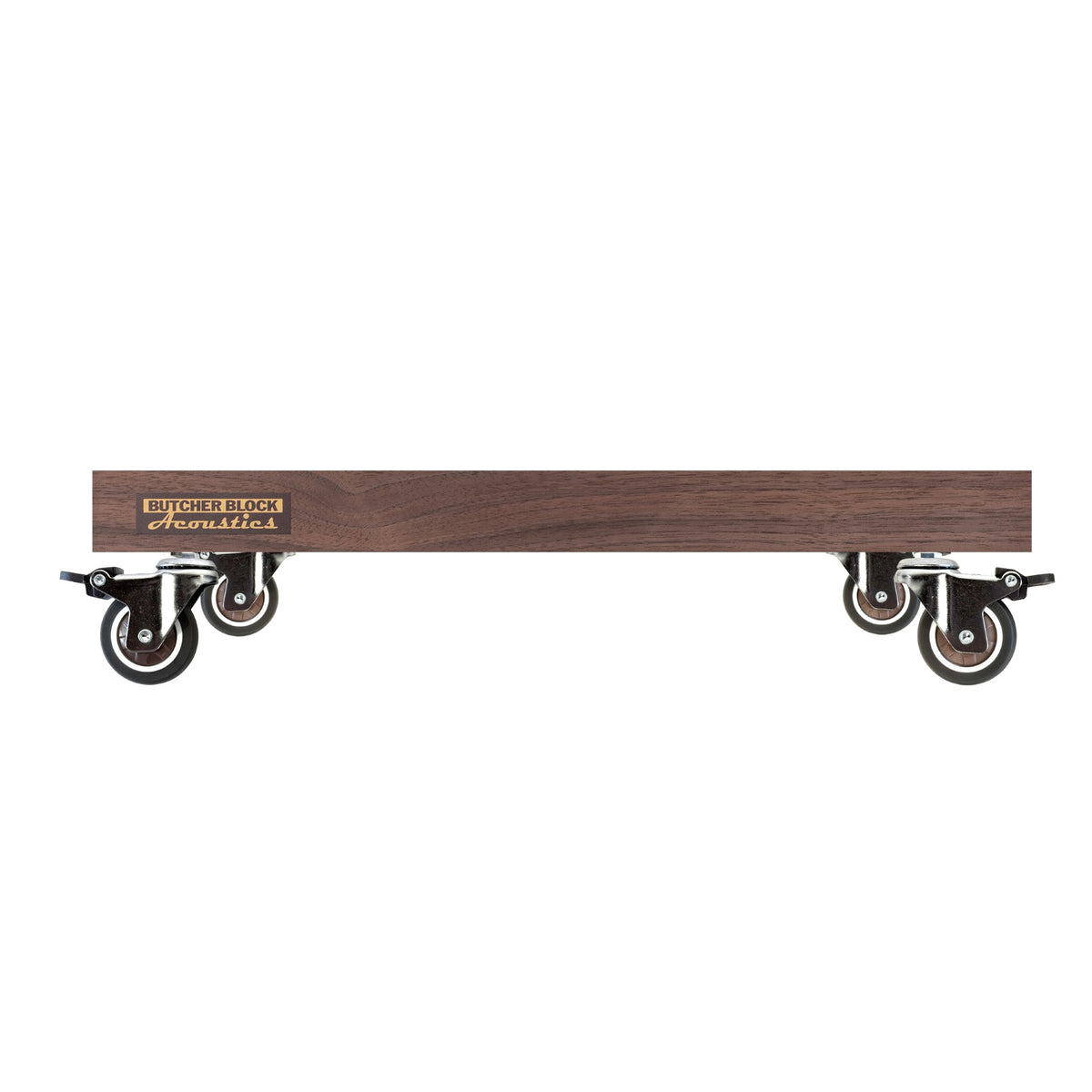 Mobile Amp Stands - Solid Walnut Platforms with 2" TPE Swivel Stem Casters