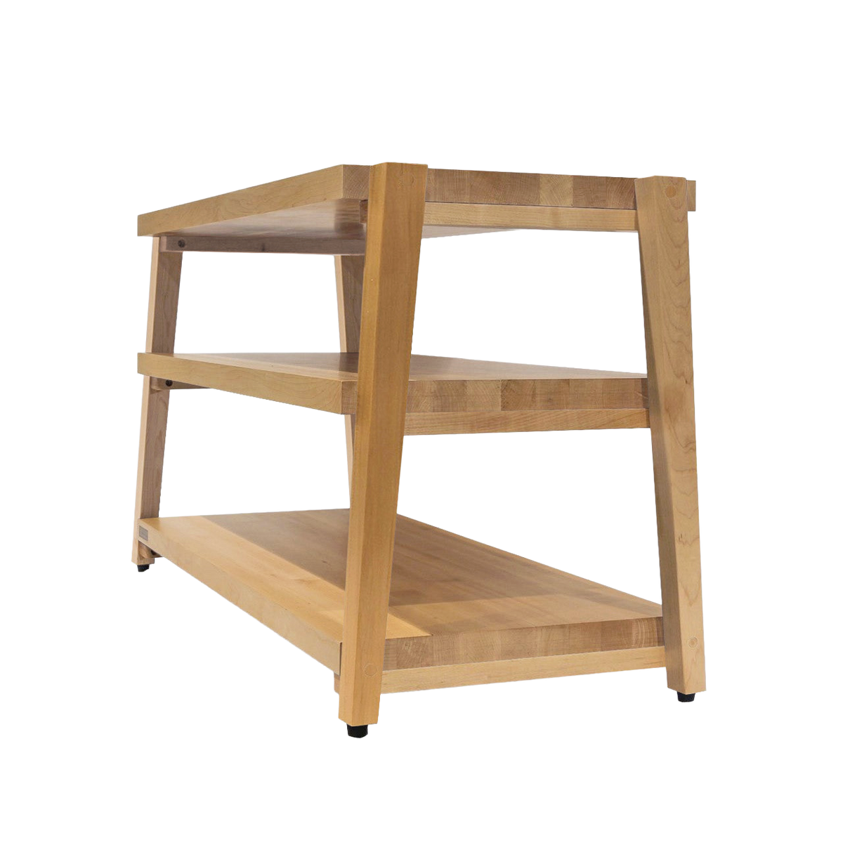 rigidrack® - 3 Shelf Rack - 1½" Thick Solid Maple Shelves - 1½" Maple Legs - Standard Shelf Spacing | Choice of Footer