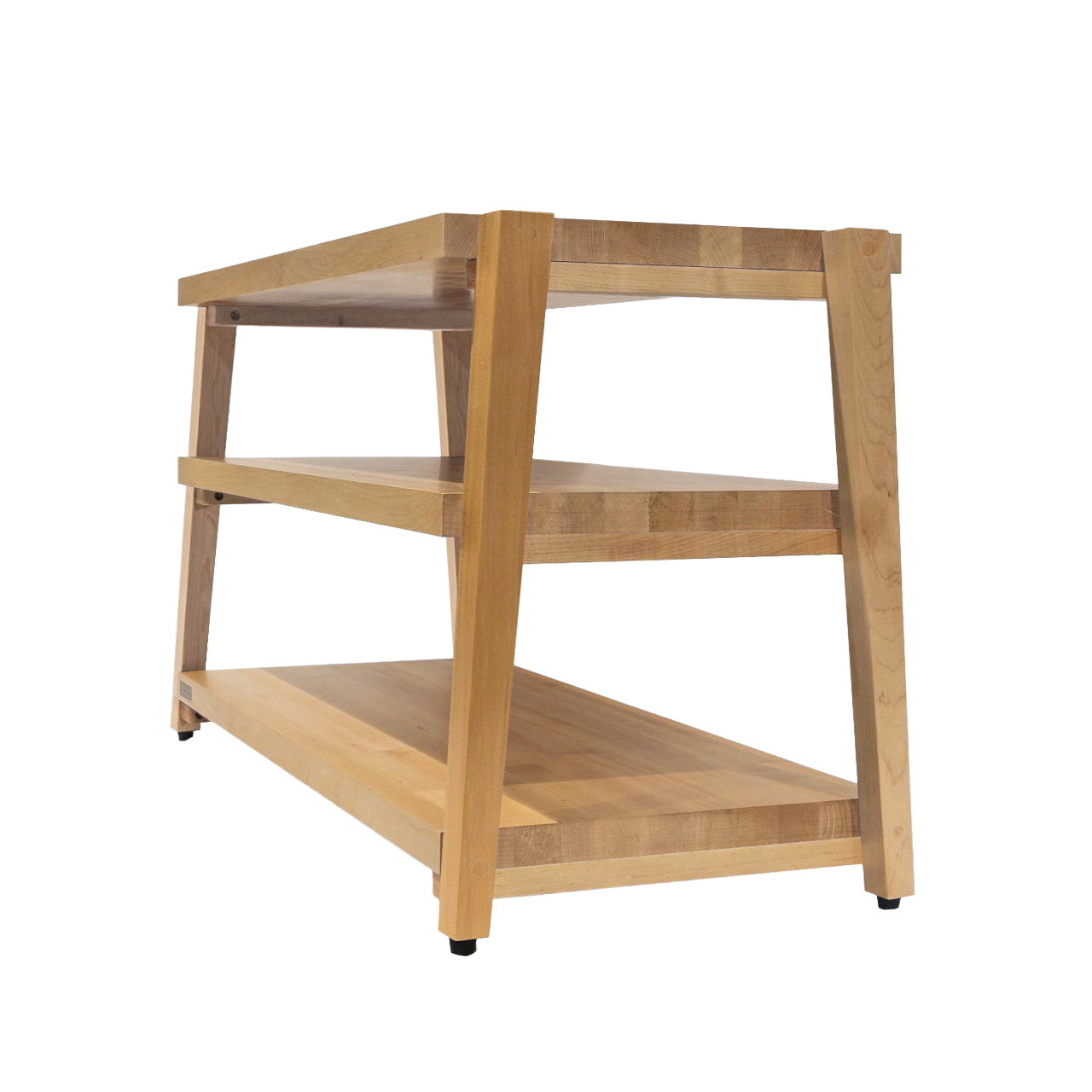 rigidrack® - 3 Shelf Rack - 1½" Thick Solid Maple Shelves - 1½" Maple Legs - Standard Shelf Spacing | Choice of Footer