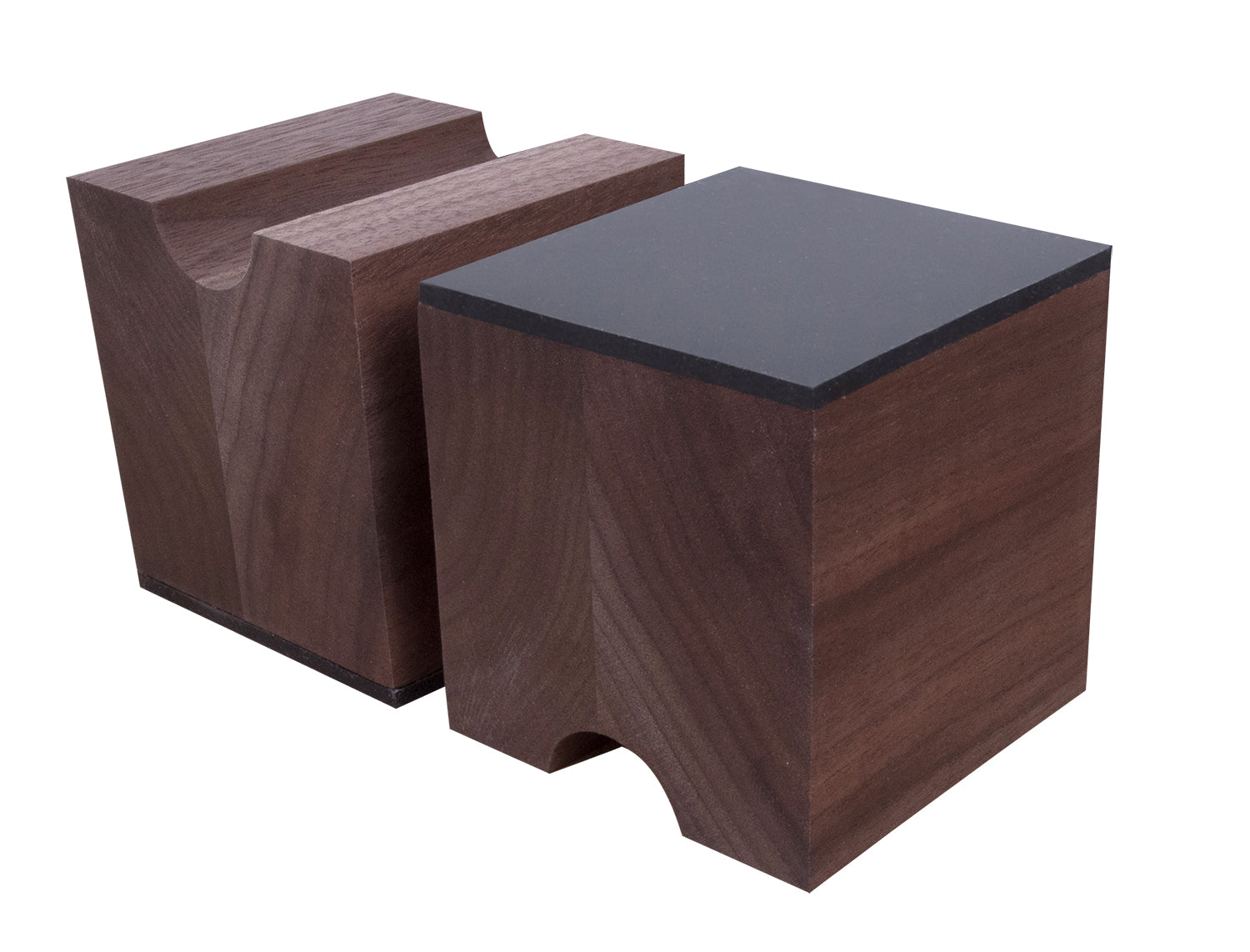 Cable Risers - Solid Hardwood - 3" x 3" x 3⅛" w/ Viscoelastic Damping Pad (Set of 4)