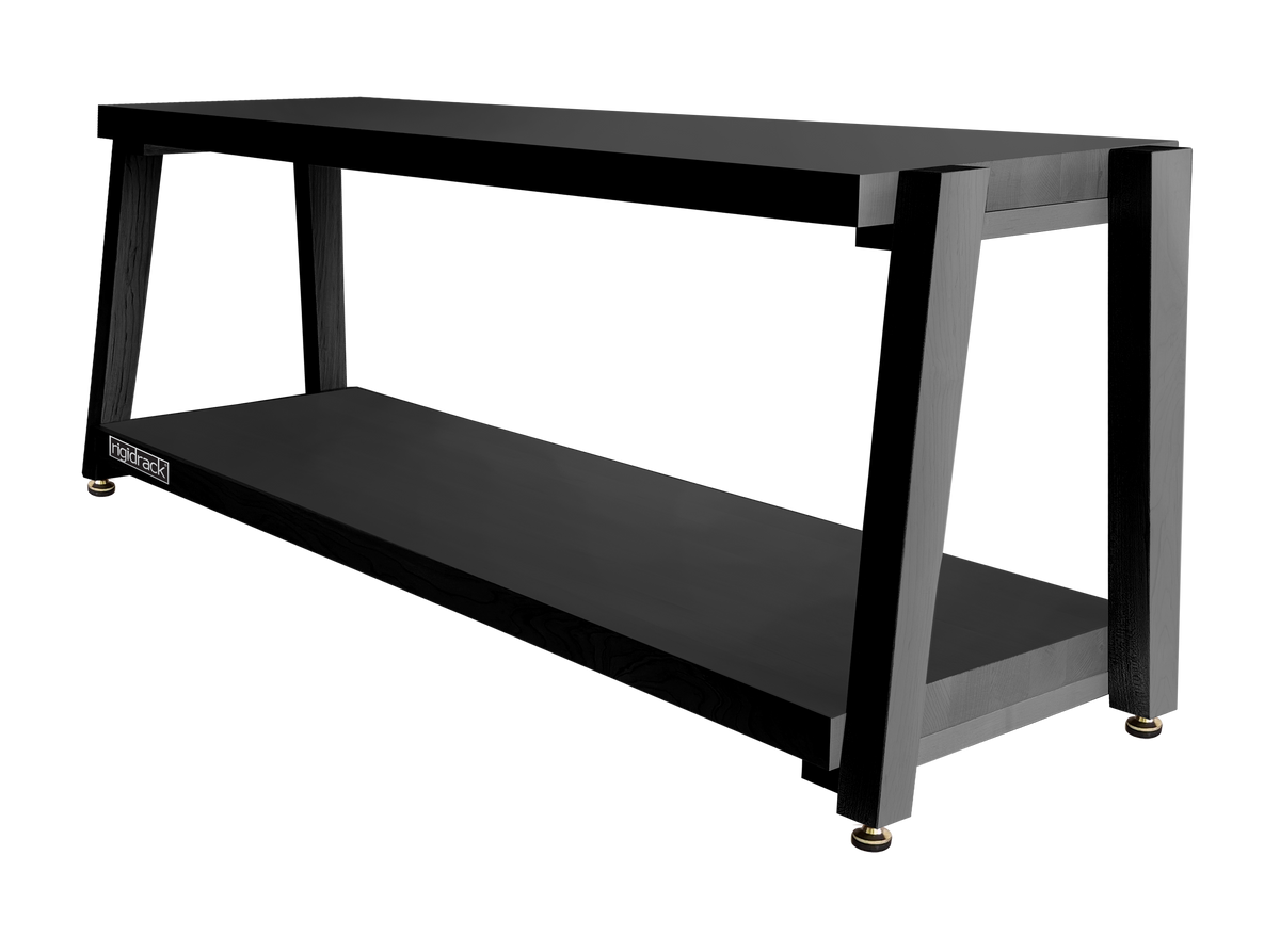 rigidrack® - 2 Shelf Rack - 1½" Thick Solid Midnite Maple Shelves - 1½" Midnite Maple Legs - 12" Shelf Spacing  *** Ships Within 3 Weeks of Order Date ***