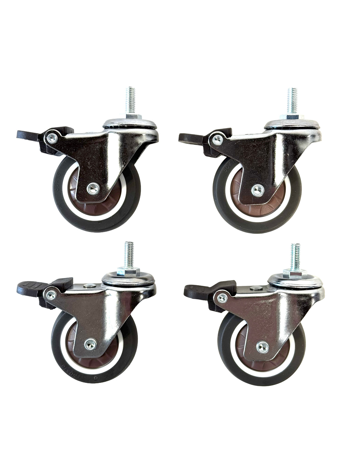 Vibe-Guard 2" Swivel Stem Casters - TPE - M6-1 (Set of 4)