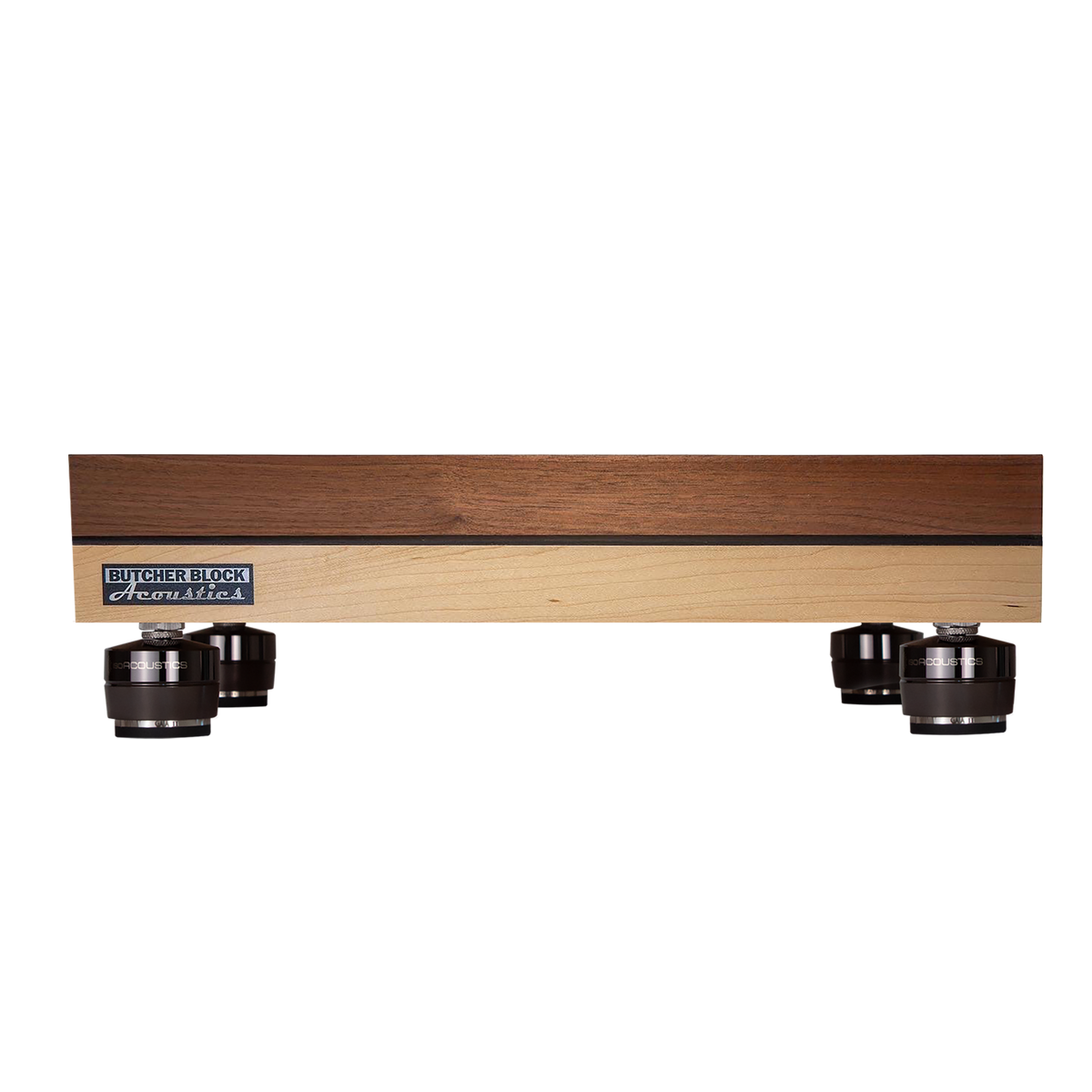 Double B Combo - Walnut | Maple Isolation Platform w/ M6 or M8 Threaded Brass Inserts - 3⅛" Thick